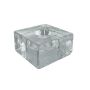 Square Glass Clear dinner candle holder