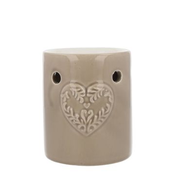 Regular Embossed Hart Taupe waxbrander geurbrander