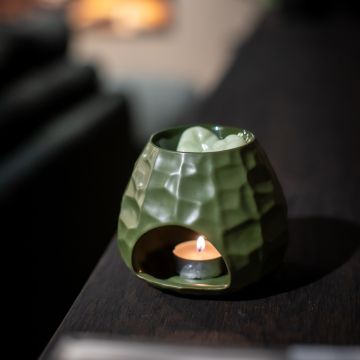 Sphere Chiselled Army Green wax burner ScentBurner