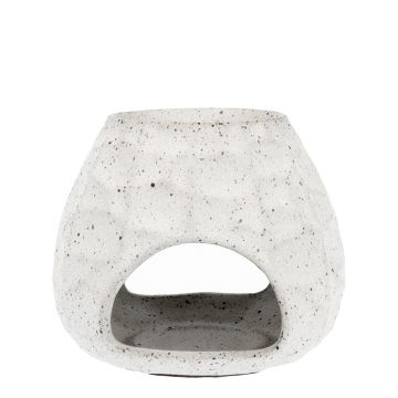 Sphere Chiselled Stone White wax burner ScentBurner