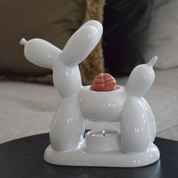Balloon Dog glänzend weiß Wachsbrenner Duftbrenner