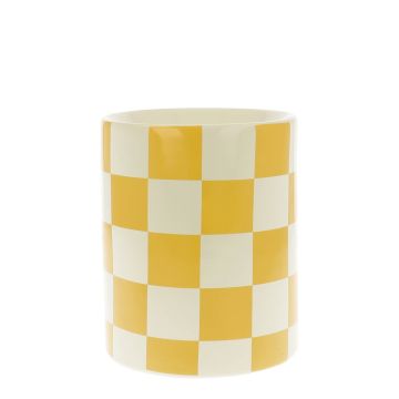 Chequered Yellow scented wax burner